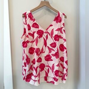 Ann Taylor Floral Pink Sleeveless Women's Top